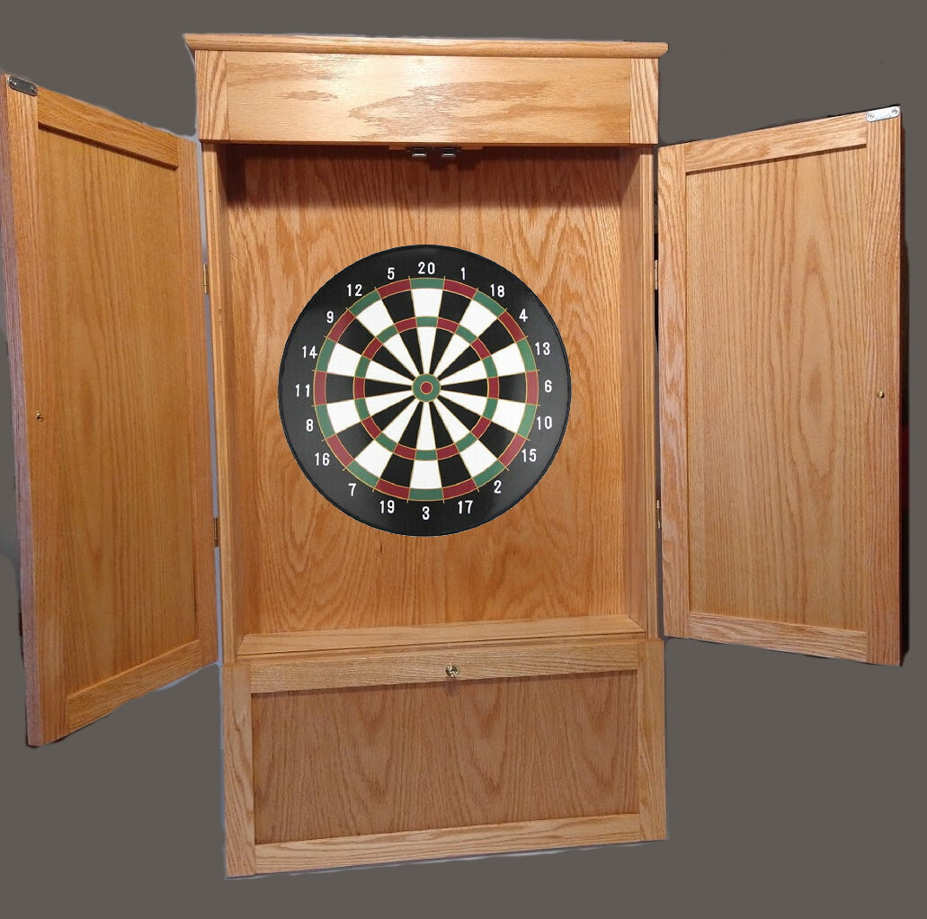 Dart Board Backboard Golden Oak Charred Dyed / Dart Cabinet / 