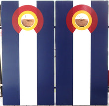 Load image into Gallery viewer, Colorado Flag Cornhole Game Set White Center Regulation Size