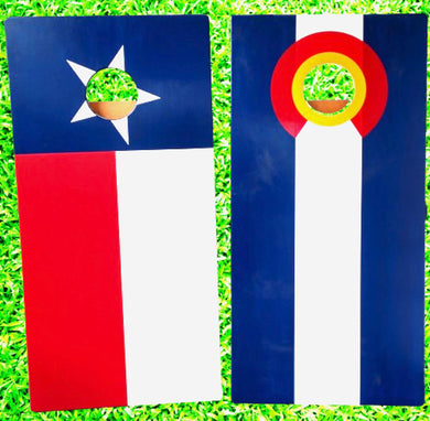 Colorado State Flag + Texas State Flag Combo Cornhole Set