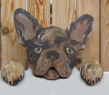 Load image into Gallery viewer, French Bulldog Fence Peeker Yard Art Decorative Sign