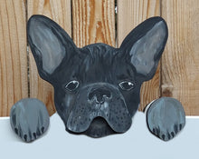 Load image into Gallery viewer, French Bulldog Fence Peeker Yard Art Decorative Sign