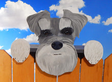 Load image into Gallery viewer, Schnauzer Dog Fence Peeker Yard Art Garden Decorative Sign