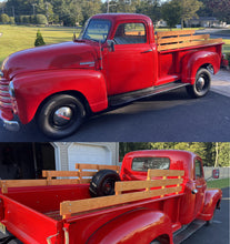 Load image into Gallery viewer, Pickup Truck Bed Rustic Wood 3 Staggered 4 or 6-inch Rails Rack Kit Custom Hand Made