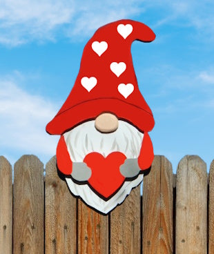 Valentine Garden Gnome Fence Peeker Yard Art Garden Decorative Sign
