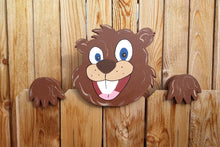Load image into Gallery viewer, Beaver Fence Peeker Yard Art Garden Playground Decorative Sign