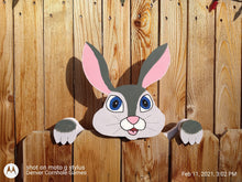 Load image into Gallery viewer, Bunny Rabbit Fence Peeker Yard Art Garden Decorative Sign
