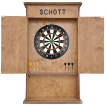 Load image into Gallery viewer, Baltic Birch Dart Board Cabinet 2 Door with Routed Name