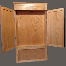 Load image into Gallery viewer, Oak Dart Board Cabinet 3 Door 44 x 25 x 5.5