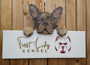 Custom Dog Fence Peeker Decorative Sign Hand Painted to match your Pet