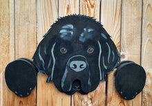 Load image into Gallery viewer, Newfoundland Dog Fence Peeker Yard Art Garden Decorative Sign