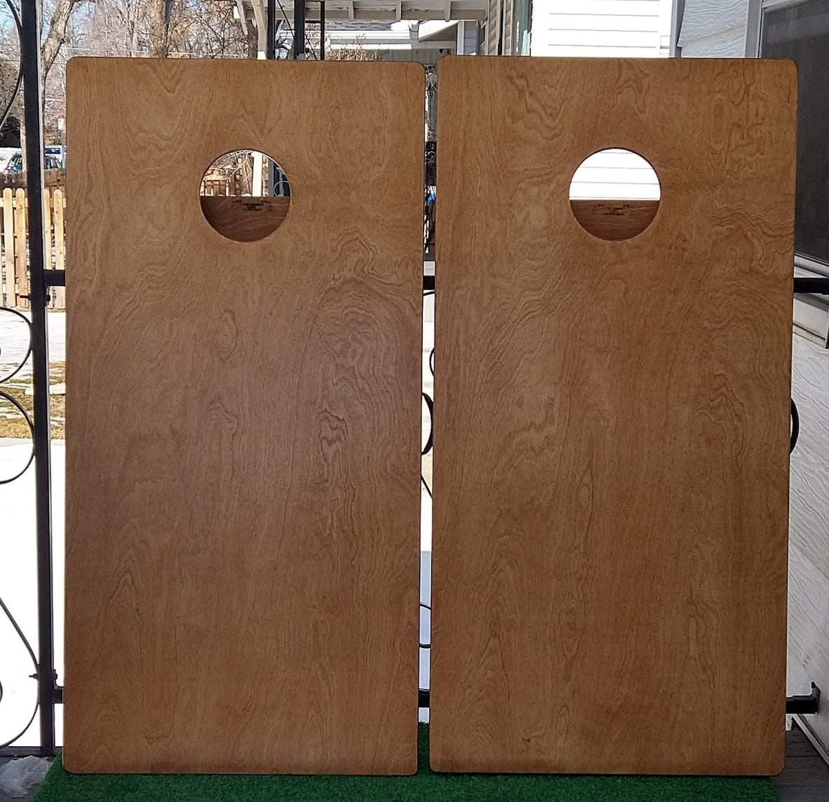 Texas Wood Slat Cornhole Board Set