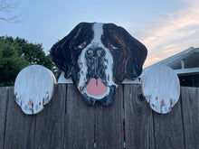 Load image into Gallery viewer, Custom Dog Fence Peeker Decorative Sign Hand Painted to match your Pet