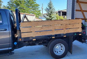 Flat Bed Truck Rustic Wood Side Rails with Gate Custom Hand Made