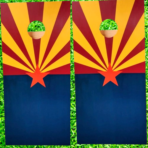 Arizona State Flag Cornhole Game Wrap Design Set