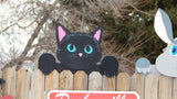 Custom Cat Kitty Kitten Fence Peeker Outdoor Yard Garden or Playground Decoration