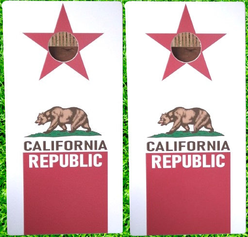 California State Flag Cornhole Game Wrap Design Set