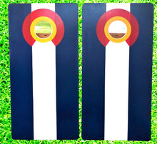 Load image into Gallery viewer, Colorado Flag Cornhole Game Set White Center