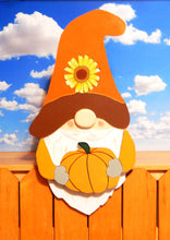 Load image into Gallery viewer, Fall Season Garden Gnome Fence Peeker Decorative Sign