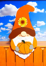 Load image into Gallery viewer, Fall Season Garden Gnome Fence Peeker Decorative Sign