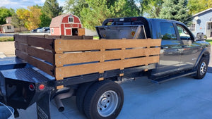 Flat Bed Truck Rustic Wood Side Rails with Gate Custom Hand Made