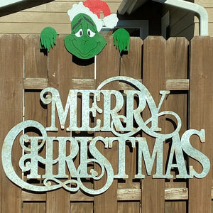 The Grinch Christmas Fence Peeker Outdoor Holiday Outdoor Decorative Sign