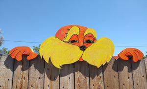 The Lorax Fence Peeker Yard Art Garden Playground Decorative Sign