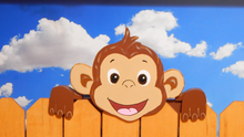 Load image into Gallery viewer, Happy Monkey Garden Fence Peeker Decorative Sign
