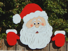 Load image into Gallery viewer, Santa Claus Christmas Fence Peeker Decorative Sign