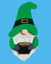 Load image into Gallery viewer, Leprechaun Pot of Gold Garden Gnome Fence Peeker Decorative Sign