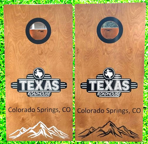 Custom Cornhole Set Painted with Your Logos + Colors