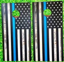 Load image into Gallery viewer, Thin Blue Line Cornhole Wrap Set First Responders