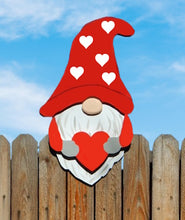 Load image into Gallery viewer, Valentine Garden Gnome Fence Peeker Yard Art Garden Decorative Sign