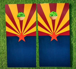 Arizona State Flag Cornhole Game Wrap Design Set