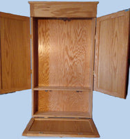 Oak Dart Board Cabinet 3 Door 44 x 25 x 5.5