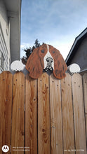 Load image into Gallery viewer, Basset Hound Dog Fence Peeker Yard Art Garden Dog Park Kennel Decoration