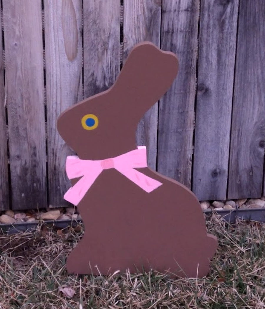 Wooden Chocolate Colored Easter Bunny 21