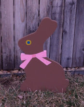 Load image into Gallery viewer, Wooden Chocolate Colored Easter Bunny 21&quot; Yard Art Garden Playground Decoration
