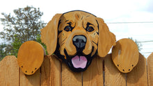 Load image into Gallery viewer, Custom Golden Retriever Dog Fence Peeker Outdoor Yard Kennel Dog Park Decoration