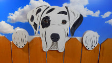 Load image into Gallery viewer, Harlequin Great Dane Dog Fence Peeker Yard Art Garden Playground Decoration