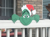 The Grinch Christmas Fence Peeker Outdoor Holiday Outdoor Decoration