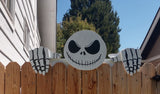 Jack Skellington Skeleton Fence Peeker Yard Art Garden Playground Decoration