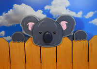 Koala Fence Peeker Peeper Garden Art Party Zoo Playground Decoration