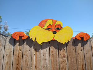 The Lorax Fence Peeker Yard Art Garden Party Decorative Sign