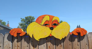 The Lorax Fence Peeker Yard Art Garden Party Decorative Sign