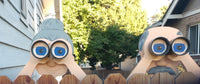Pete and Penelope Fence Decoration Nosy Old Man and Lady Garden Yard Art Gag Gift