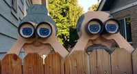 Pete and Penelope Fence Decoration Nosy Old Man and Lady Garden Yard Art Gag Gift
