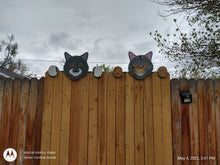 Load image into Gallery viewer, Custom Cat Kitty Kitten Fence Peeker Outdoor Yard Garden or Playground Decoration