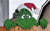 The Grinch Christmas Fence Peeker Outdoor Holiday Outdoor Decoration