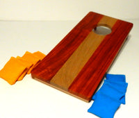 Table top Cornhole Bean Bag Toss Game Board with 8 bags 18" x 9" 1 board only Padauk and White Oak