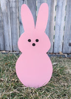 Wooden Pink Peeps Easter Bunny 18" Yard Art Garden Playground Decoration